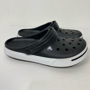 Crocs Classic Black & White Slip On Clogs Shoes